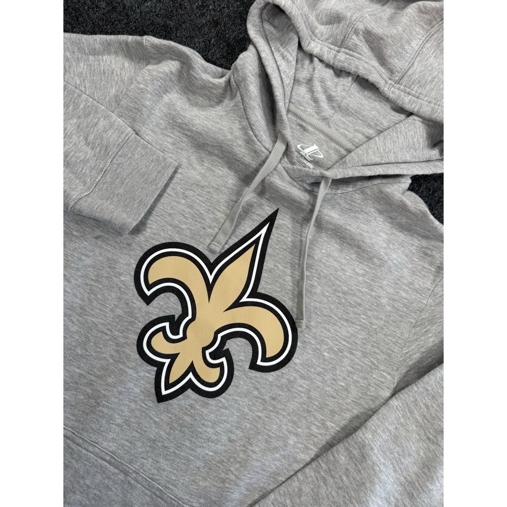 New Orleans Saints Hoodie Gray Logo Athletic NFL Pullover L 21.5x29